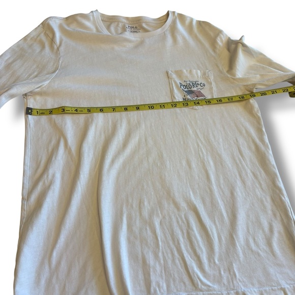 Polo Ralph Lauren Polo Long Sleeve Pocket T Shirt Off White Custom Fit Medium - Picture 4 of 9